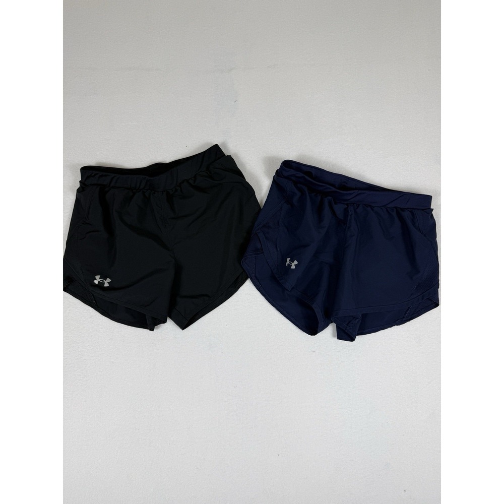 Under Armour Womens Fly By Running Shorts Lot of 2 Black Navy Size XS